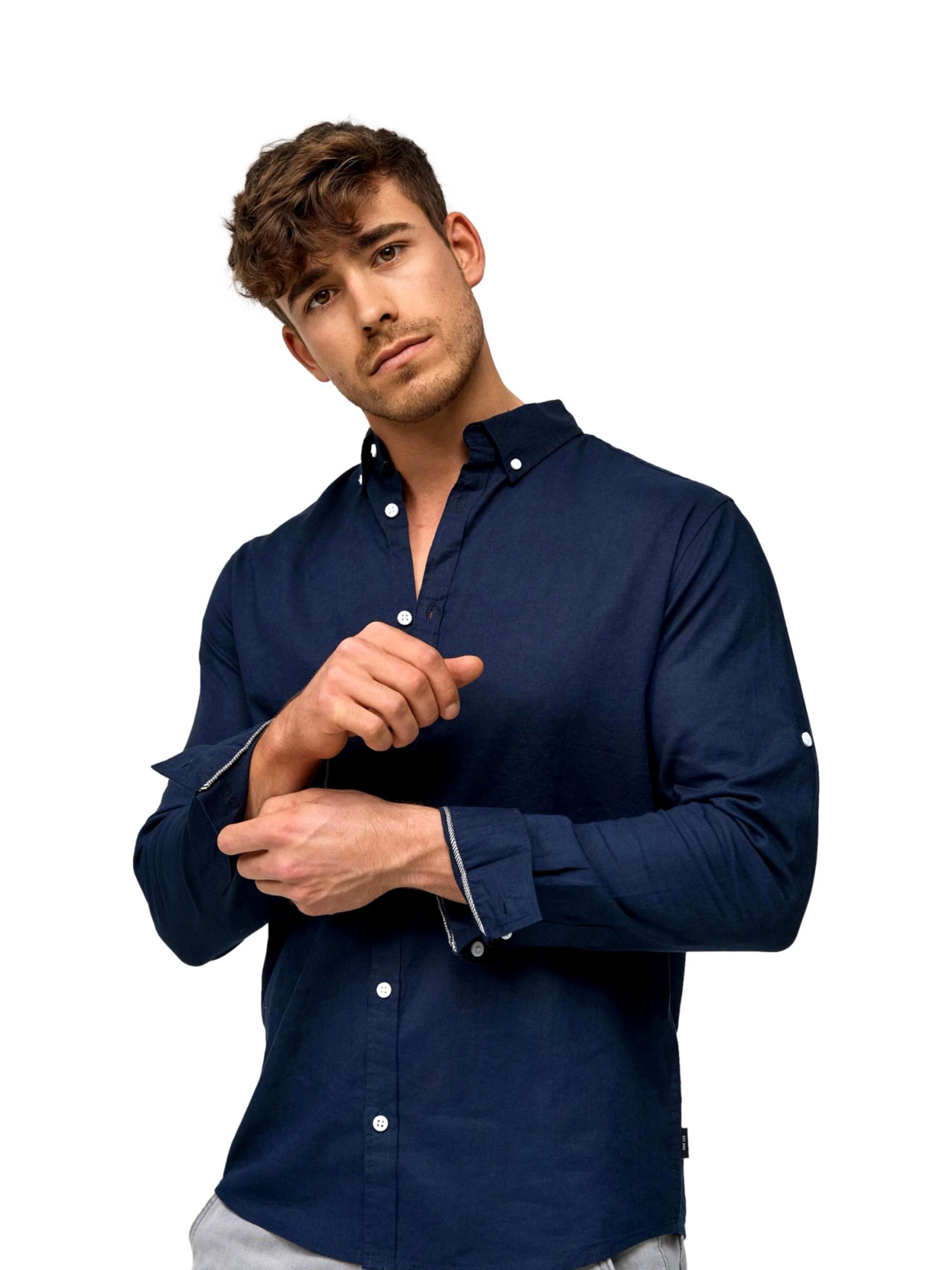 Regular fit Camicia 'Brayden' di INDICODE JEANS in blu: frontale