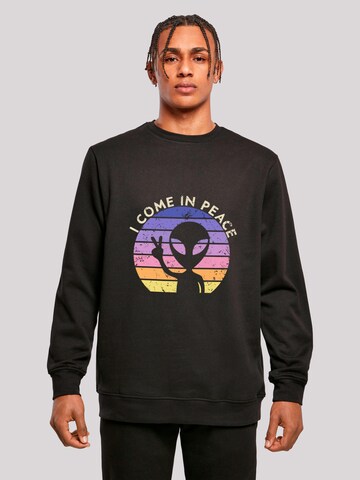 F4NT4STIC Sweatshirt 'Alien Peace Sunset' in Zwart: voorkant