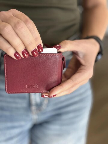 Friedrich23 Portemonnee 'MINI Geldbörse aus Leder mit RFID' in Rood