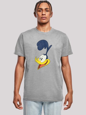 F4NT4STIC Shirt 'Looney Tunes Road Runner Face' in Grey: front