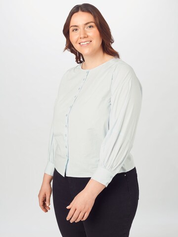 Camicia da donna 'Geraldine' di PIECES Curve in blu: frontale