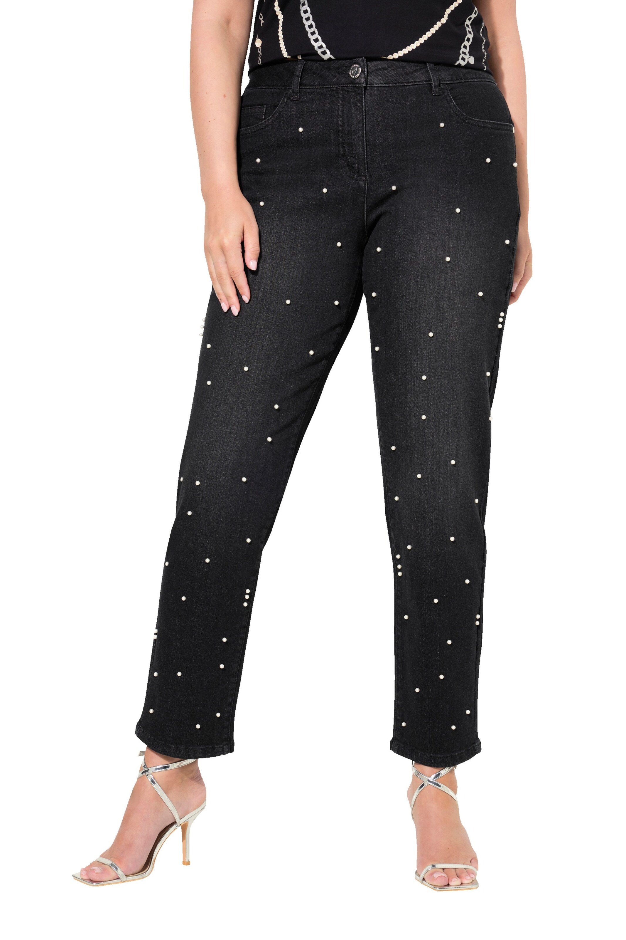 MIAMODA Regular Jeans in Black: front