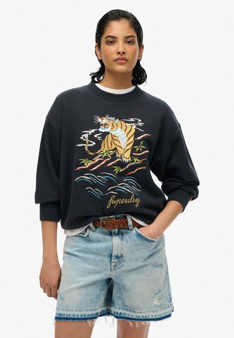 Superdry Sweatshirt in Black: front