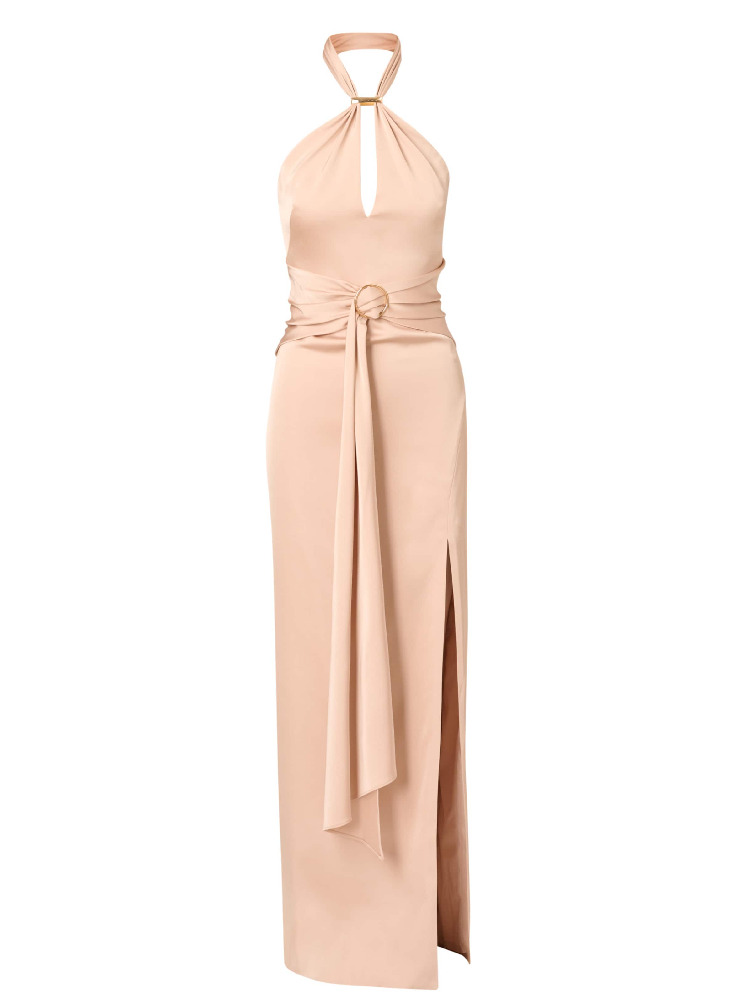Adrianna Papell Evening dress '	Stretch Satin Long Dress' in Gold: front