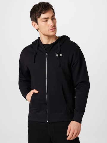 NU-IN Zip-Up Hoodie in Black: front