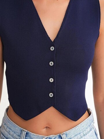 MixRay Gebreide bodywarmer in Blauw