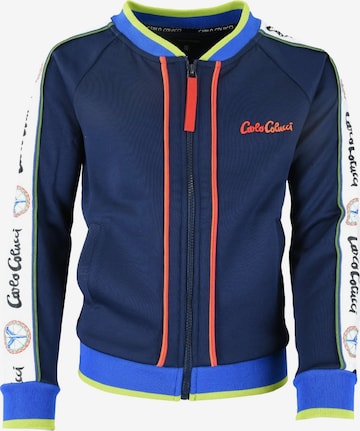 Carlo Colucci Sweatvest 'Carrado' in Blauw: voorkant