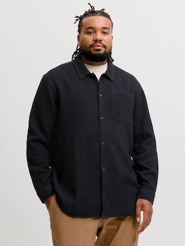JACK & JONES Comfort fit Button Up Shirt in Black: front