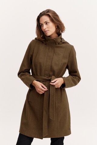 Fransa Between-Seasons Coat in Brown: front