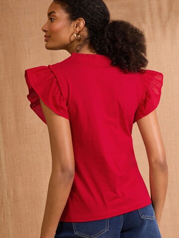 Chemisier love & roses en rouge