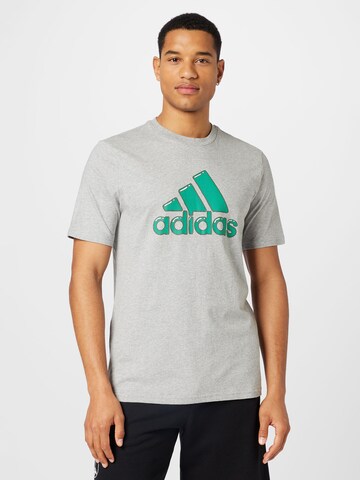 ADIDAS SPORTSWEAR Функционална тениска 'Logo Pen Fill - Graphic' в сиво: отпред