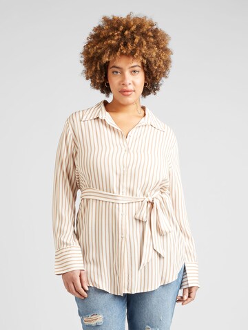 Camicia da donna 'Suki' di ABOUT YOU Curvy in beige: frontale