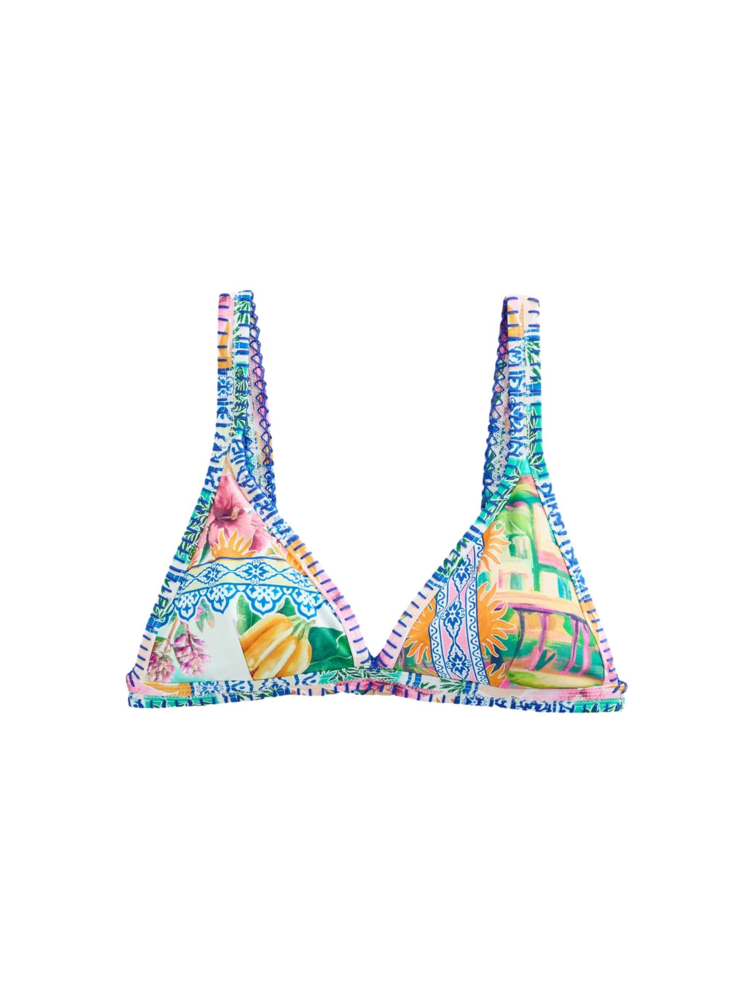 Next Bikini top in Navy / Yellow / White, Item view