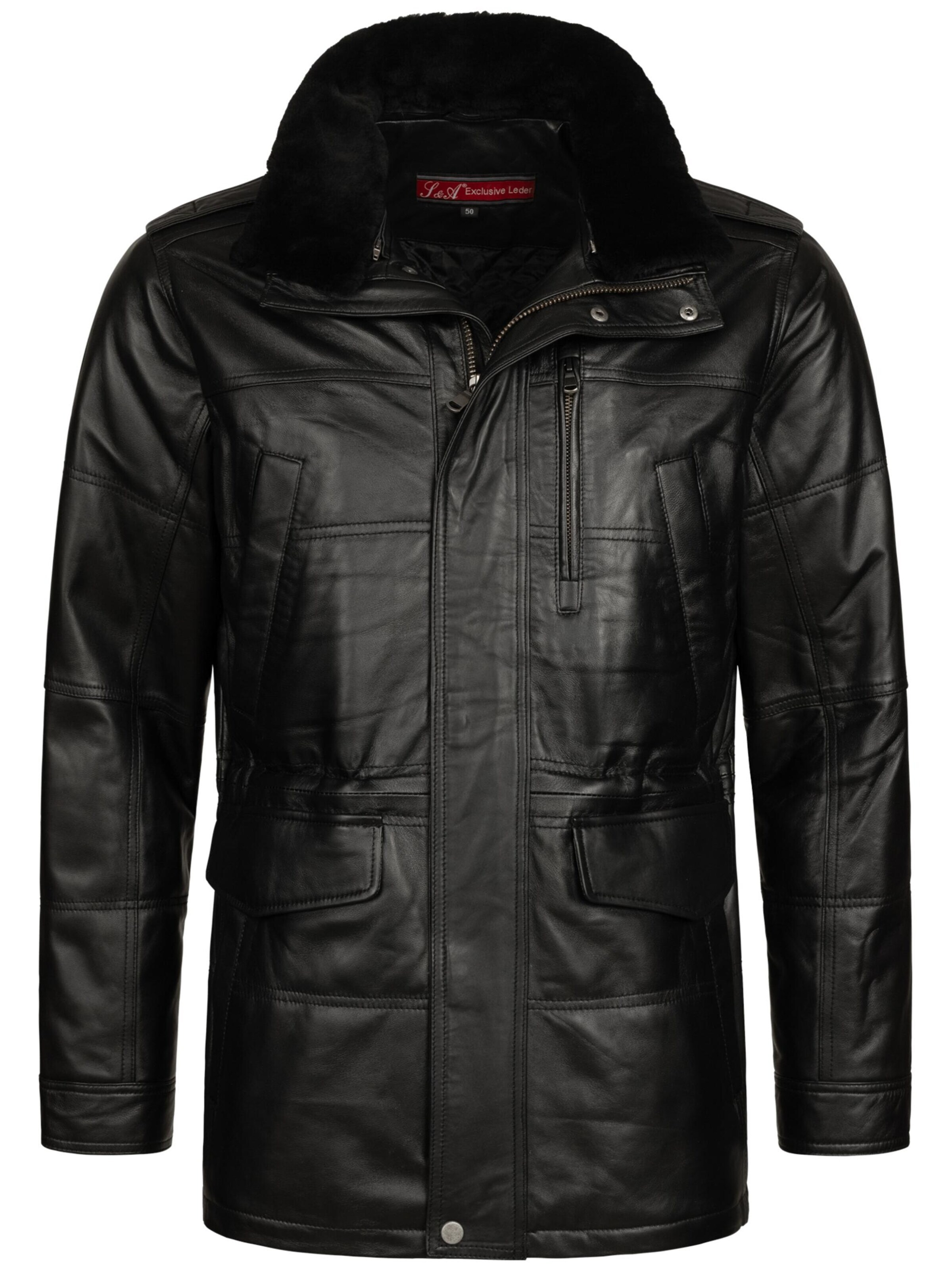Mouflon Between-Season Jacket 'John' in Black: front