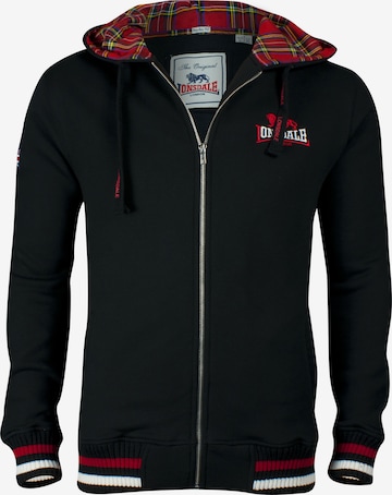 LONSDALE Sweatjacke 'Lancaster' in Schwarz: Vorderseite