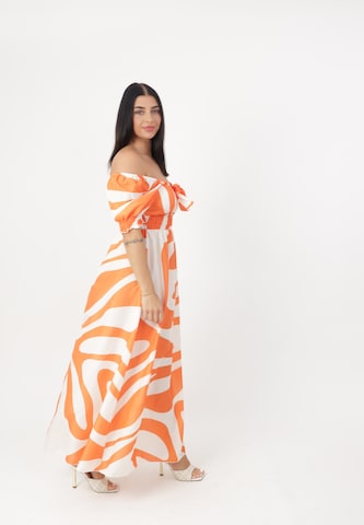 Elara Dress in Orange