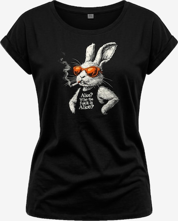 MAKAYA Shirt 'Alice Bunny' in Black: front