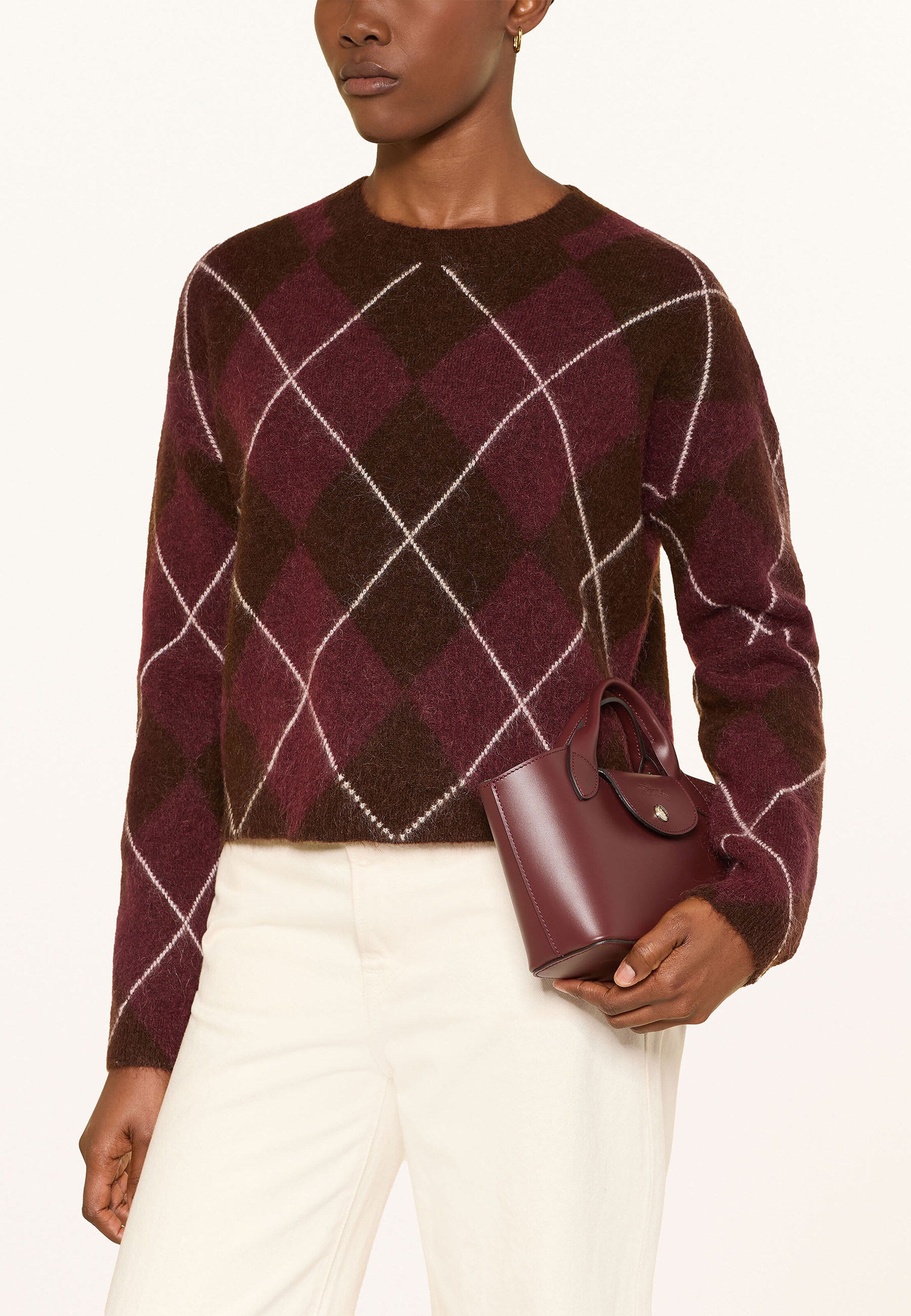 darling harbour Pullover Argyle in Rot: Vorderseite