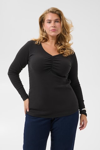 T-shirt 'Carina ' KAFFE CURVE en noir : devant