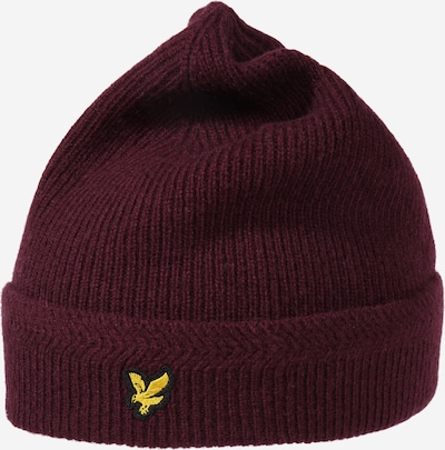 Lyle & Scott Bonnet 'Racked Rib' en jaune / bourgogne / noir, Vue avec produit