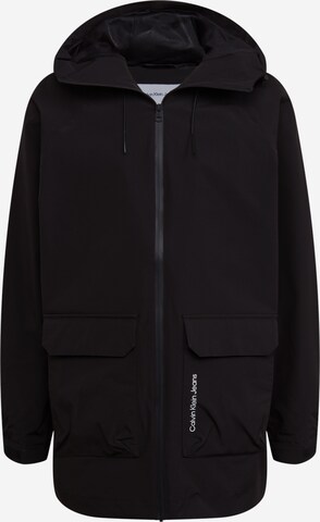 Calvin Klein Jeans Between-Seasons Coat in Black: front