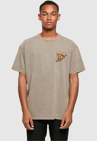 Merchcode Shirt 'Pizza Comic' in Brown: front
