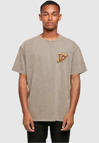 T-Shirt 'Pizza Comic' Merchcode en marron : devant