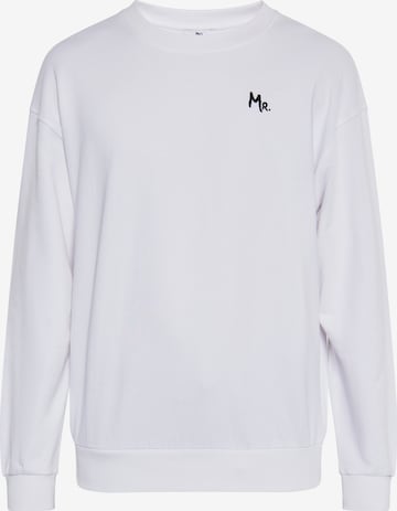 Sweat-shirt MO en blanc : devant