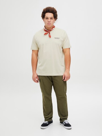 balta Jack & Jones Plus Marškinėliai 'JORIslington'