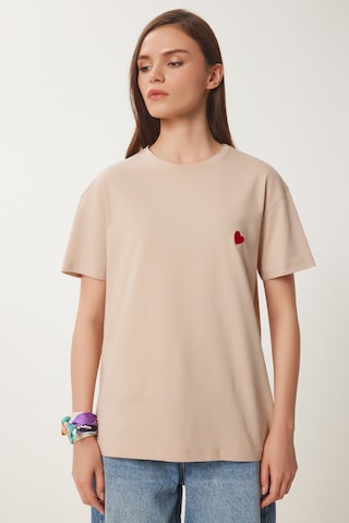 T-shirt Happiness İstanbul en marron : devant