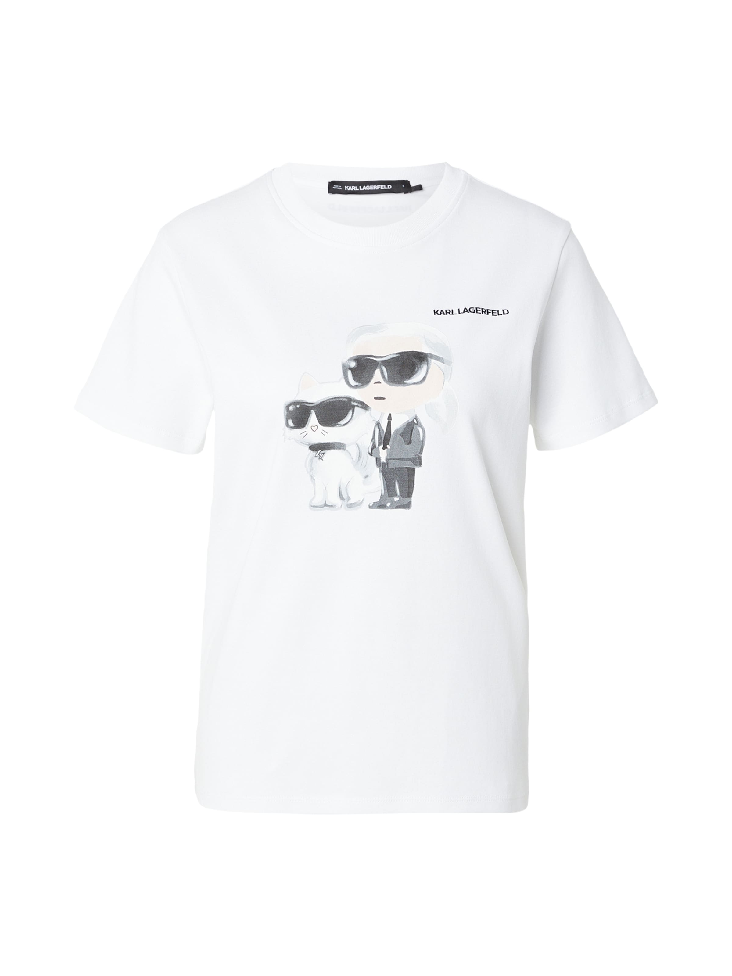 Karl Lagerfeld T-shirt 'Ikon' i vit: framsida