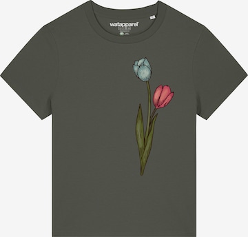 Watapparel Shirt 'Blume in Wasserfarbe 05' in Groen: voorkant