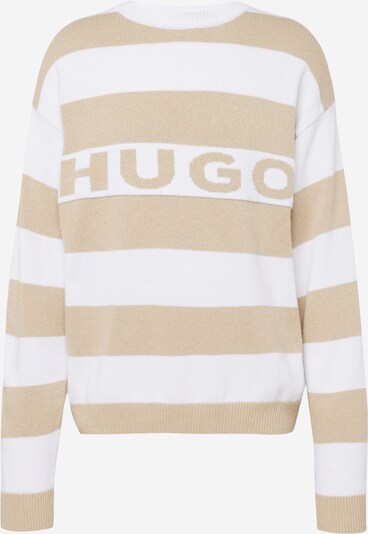 HUGO Pull-over 'Sobueh' en beige / blanc, Vue avec produit