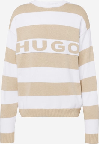 HUGO Blue Pullover 'Sobueh' i beige: forside