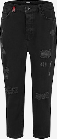 2Y Premium Loosefit Jeans in Schwarz: Vorderseite