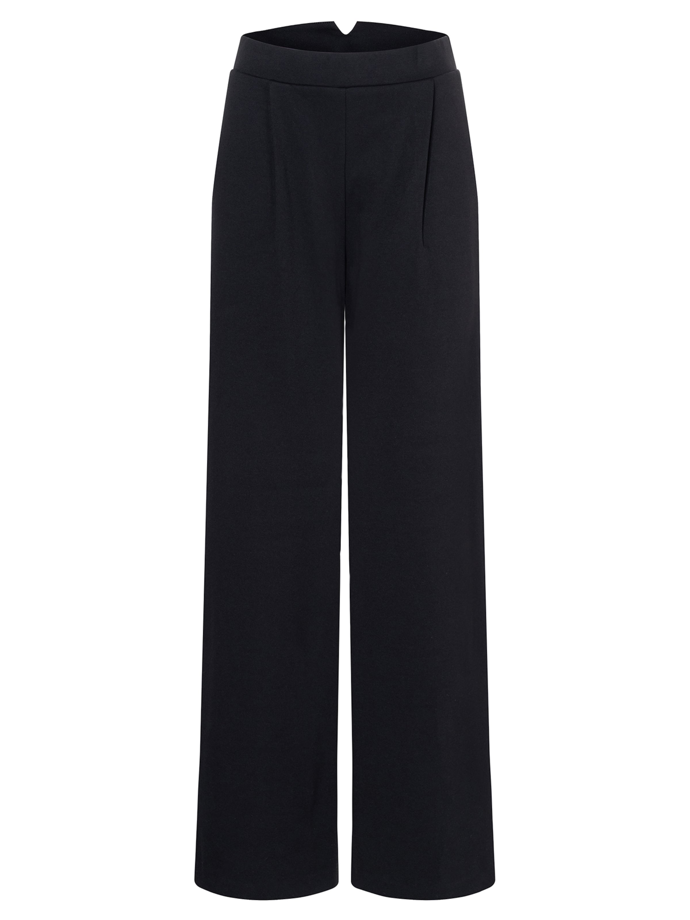 Ana Alcazar Bootcut Bandplooibroek 'Aila' in Zwart: voorkant