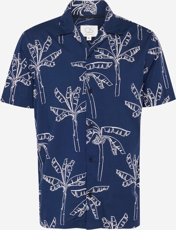 QS Button Up Shirt in Blue: front