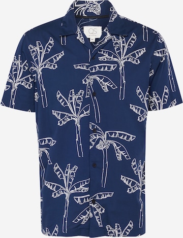 QS Regular fit Button Up Shirt in Blue: front