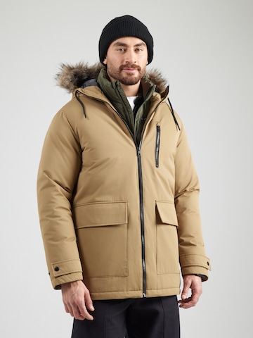 Parka d’hiver 'JJCharlie' JACK & JONES en marron : devant
