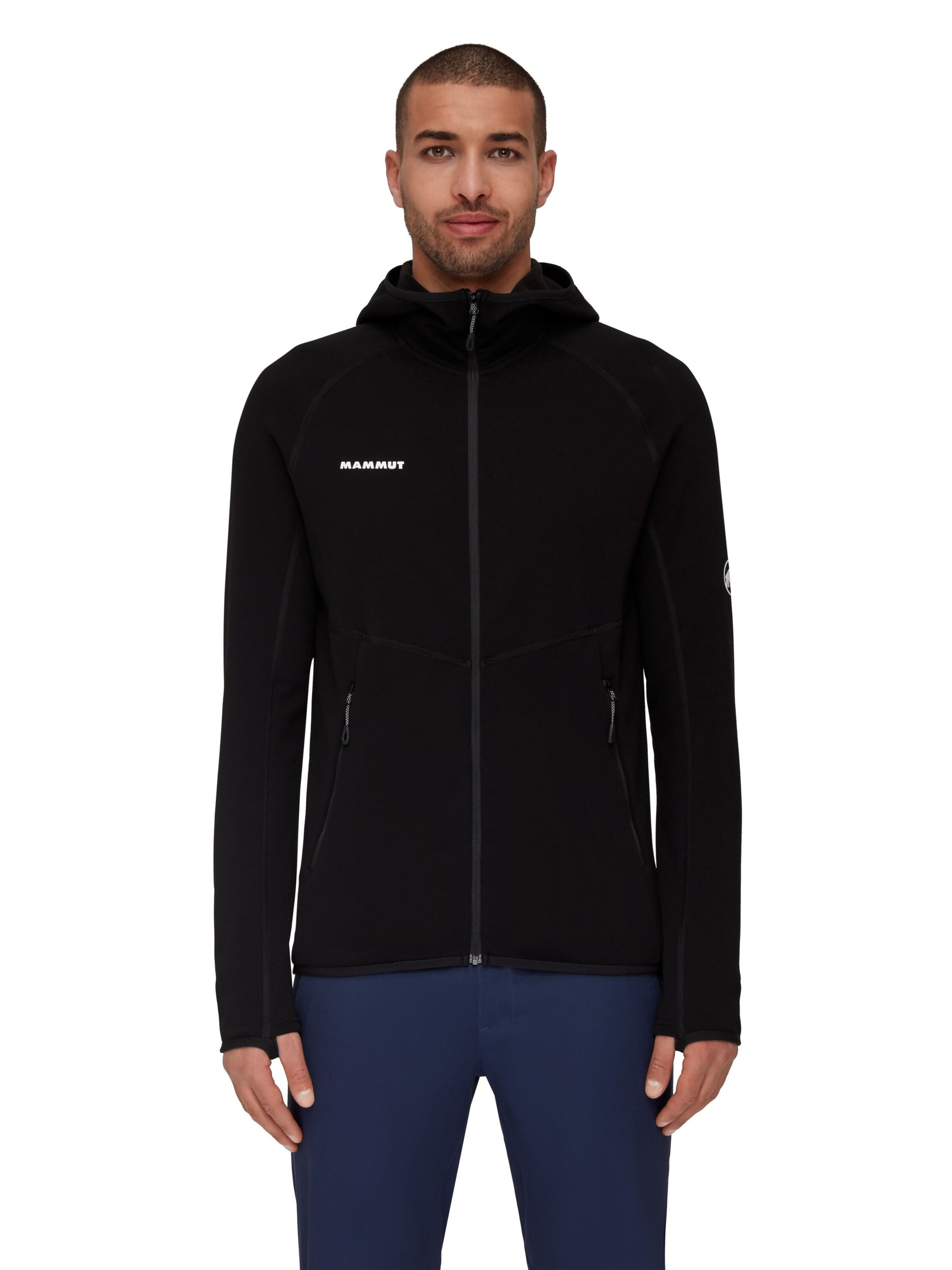 MAMMUT Funktionsfleecejacke ‘Aconcagua’ in Schwarz: Vorderseite