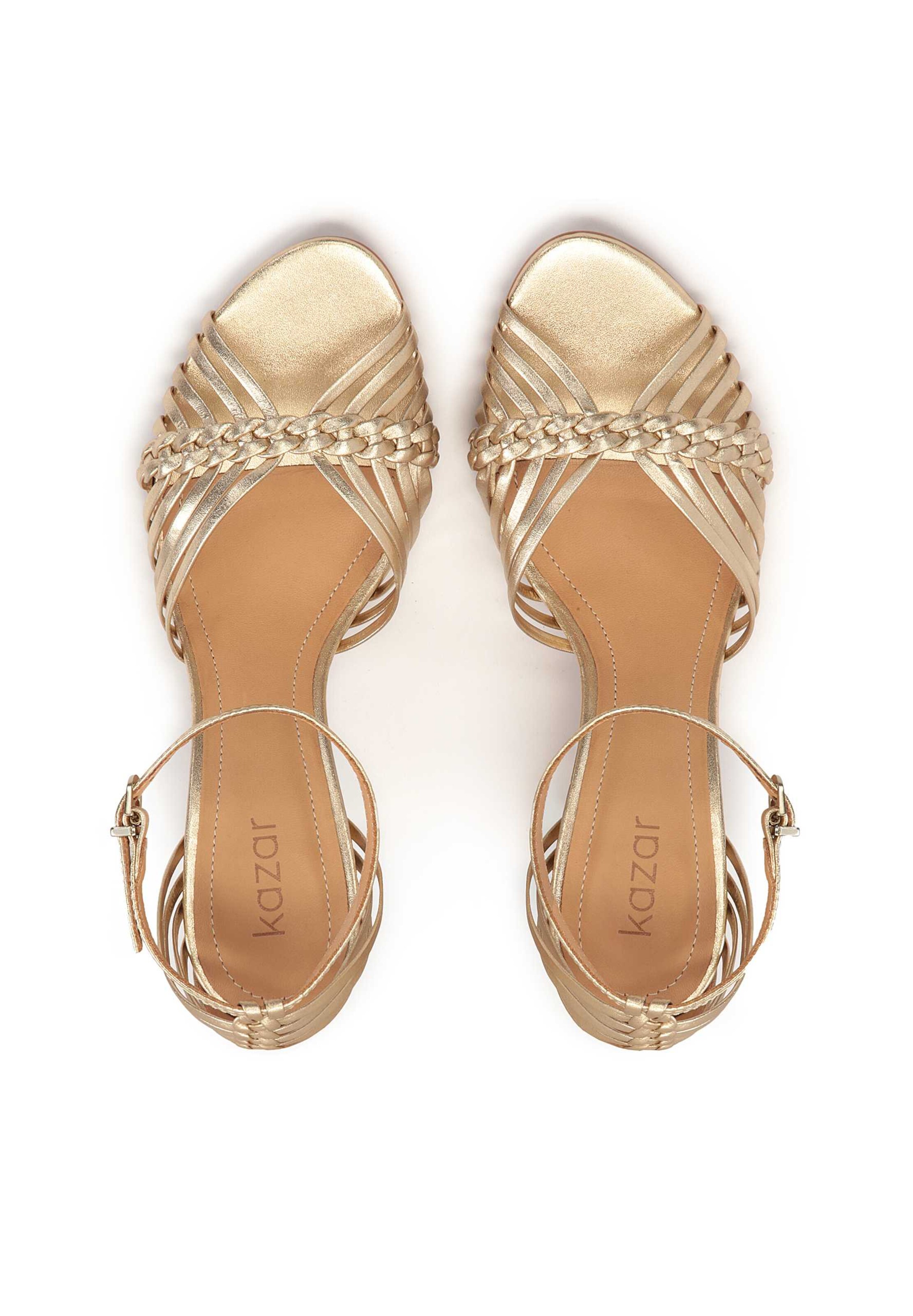Kazar Sandalen met riem in Goud