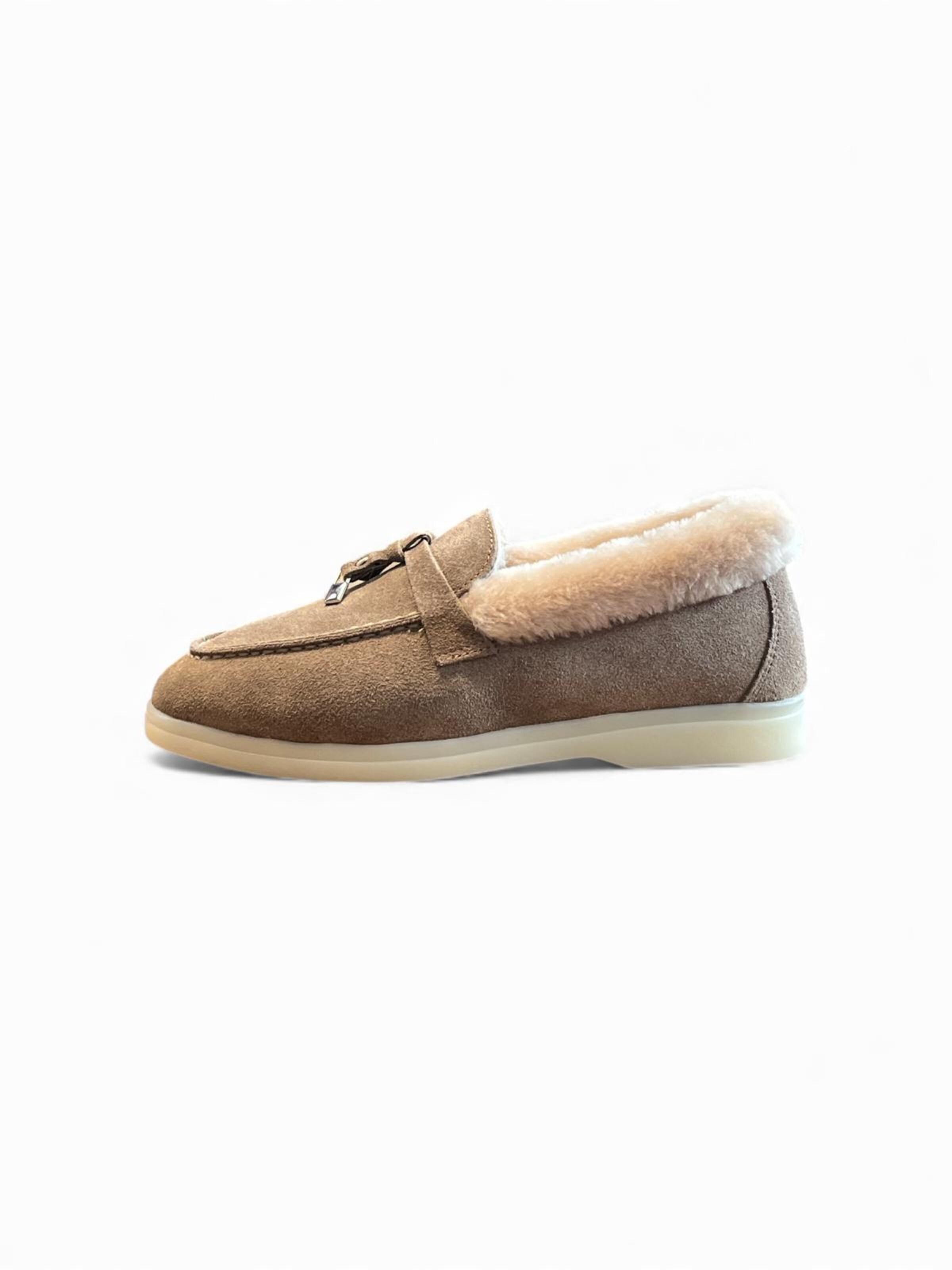 Begoria Slippers 'Suede' in Brown: front