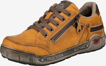 MUSTANG Sportovní šněrovací boty – žlutá: přední strana