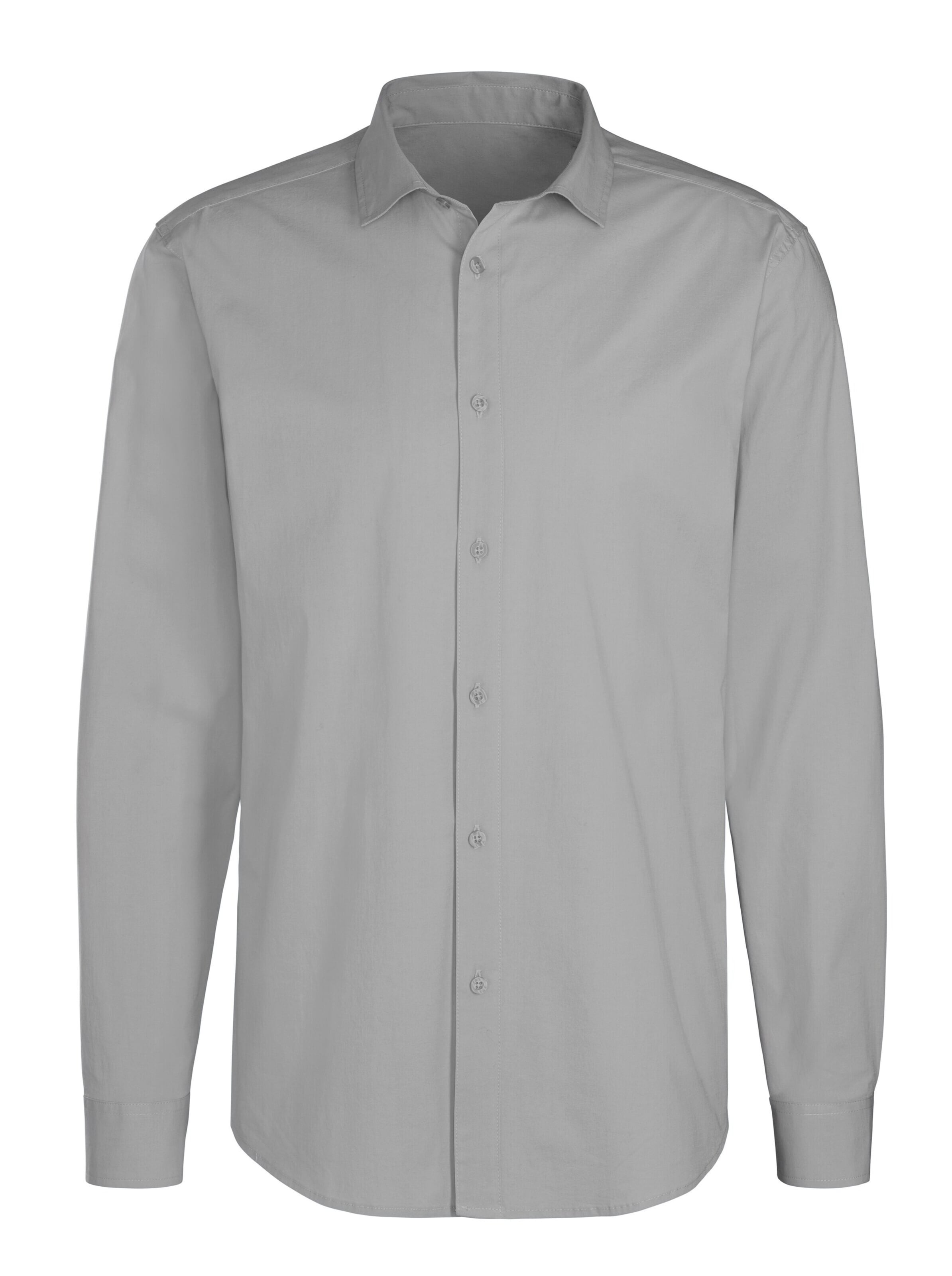 JOHN DEVIN Button Up Shirt in Grey: front