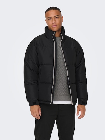 Only & Sons Winter Jacket 'CATCH' in Black: front