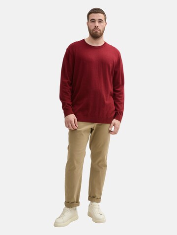 Pull-over TOM TAILOR Men + en rouge