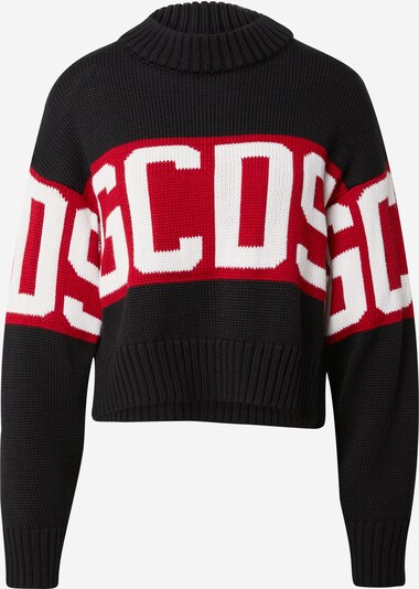 GCDS Pullover in rot / schwarz / weiß, Produktansicht