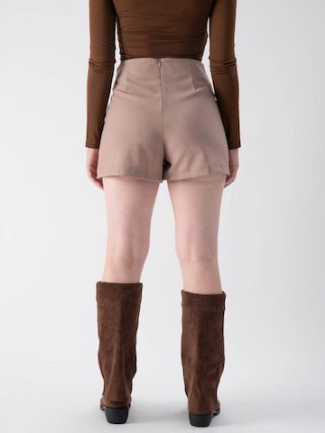 MND Rock 'Viscose miniskirt shorts'‌‌ in Beige