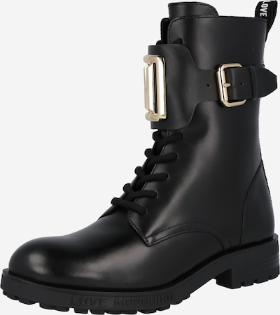 Love Moschino Lace-Up Ankle Boots in Gold / Black, Item view