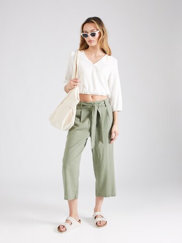 ONLY Wide leg Bandplooibroek 'CARO' in Groen